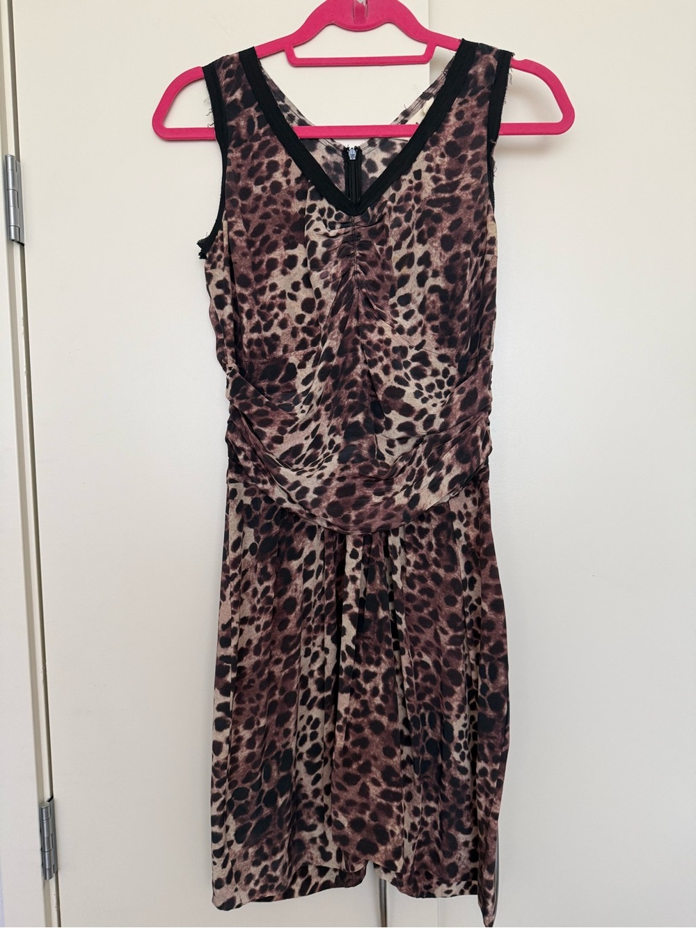 Étoile Isabel Marant Silk Leopard Sleeveless Dress Size 3 Medium EUC